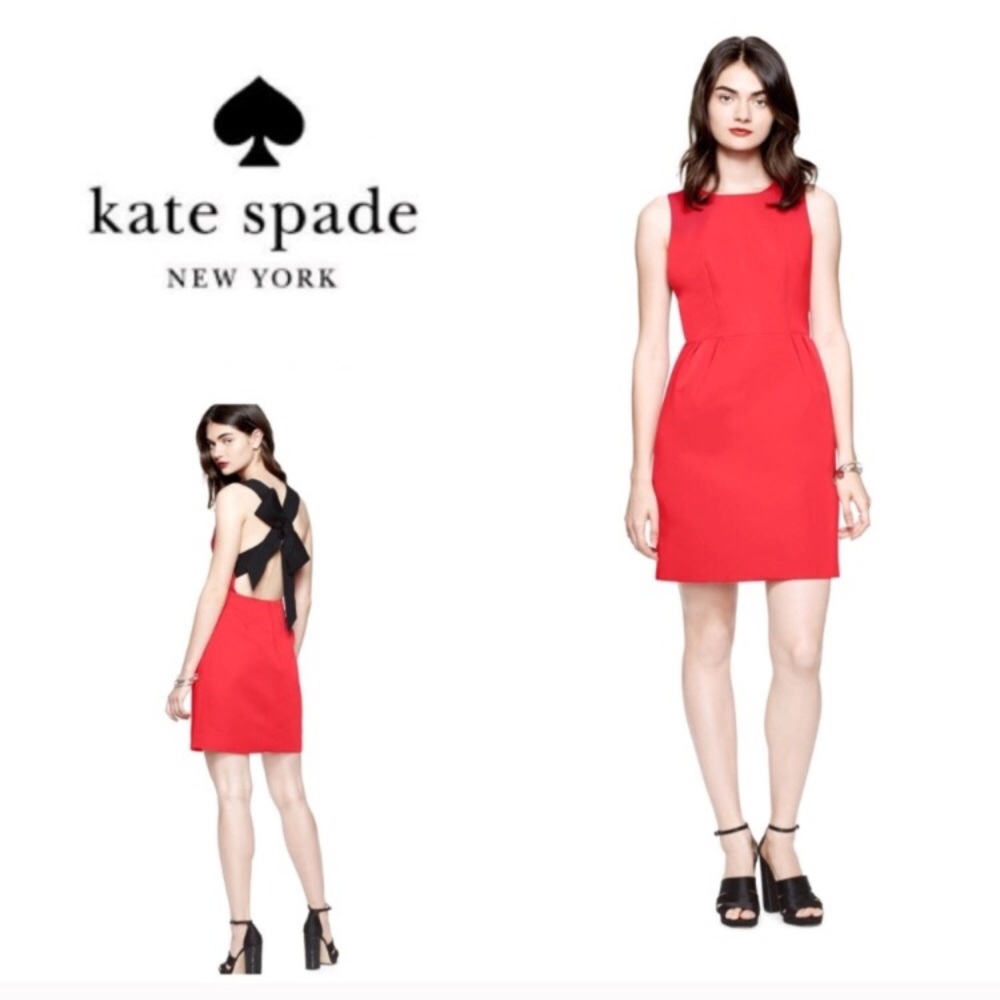 💓NWT Kate Spade red bow back dress, 2